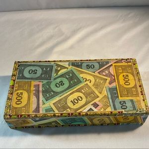 ❌SOLD❌Monopoly storage box makeup altered art up cycle  Cigarbox